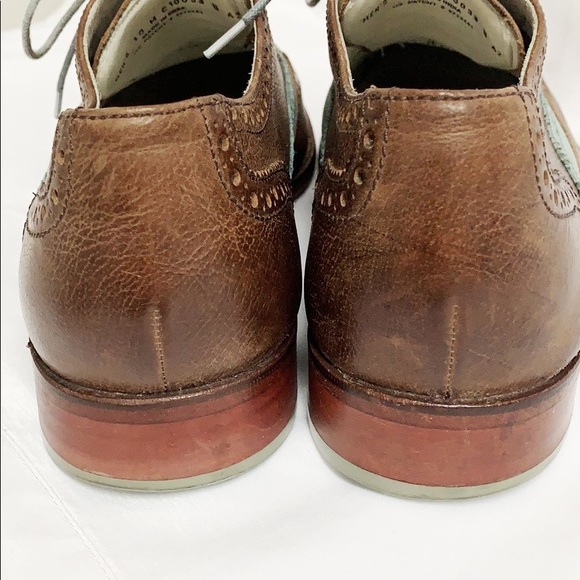 Cole Haan Brown and Light Blue Two-Tone Wingtip Oxfords main image 5